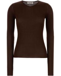 Miu Miu - Chocolate Silk T-Shirt - Lyst