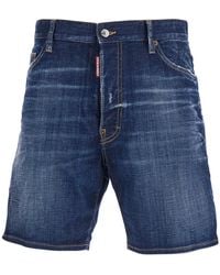 DSquared² - Shorts With Logo Patch On The Back And Ripped Details On The Back - Lyst