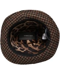 Dolce & Gabbana - Checkered Wool Tweed Fedora Capello Hats And Alpaca Nylon - Lyst