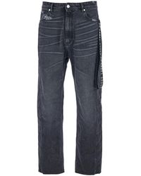 44 Label Group - Jeans With Logo Patch On The Rear And Side Strap - Lyst