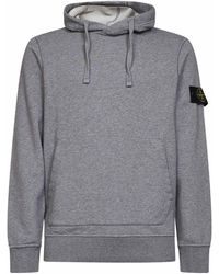Stone Island - Mélange Mélange Organic Cotton Hoodie - Lyst
