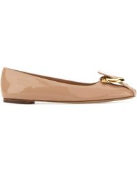 Ferragamo - Skin Leather Oxide Ballerinas - Lyst