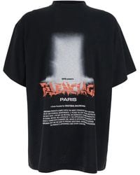 Balenciaga - T-Shirt Crew Neck With Maxi Logo — Cotton T-Shirts And Polos - Lyst