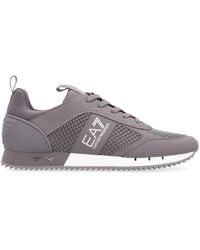EA7 - Mesh And Vegan Leather Low-Top Sneakers - Lyst