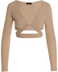 Atlein - Crossed Cropped Top - Lyst