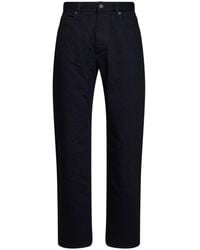 Bottega Veneta - Dark Cotton Denim Straight-Leg Jeans - Lyst