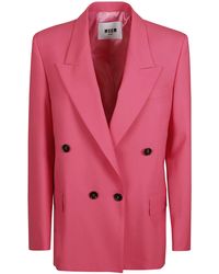 MSGM - Double-Breasted Classic Blazer - Lyst