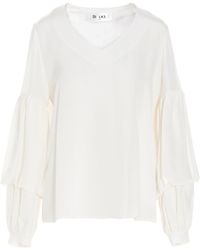 DI.LA3 PARI' - Puff-sleeve Silk Shirt - Lyst