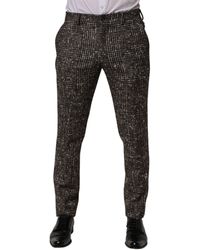 Dolce & Gabbana - Wool Plaid Skinny Dress Trouser Pants Alpaca Nylon - Lyst