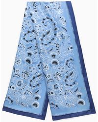 Etro - Light Blue Scarf With Print - Lyst