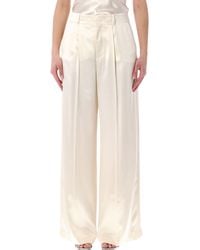 Alberta Ferretti - Alberta Ferreti High-Waist Satin Wide-Leg Trousers - Lyst