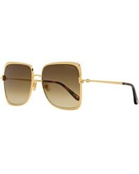 Tom Ford - Tara-02 Geometric Sunglasses Tf1319 30F 57Mm Ft1319 Metal/Plastic (Acetate) - Lyst