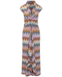 Missoni - Long Dress With Metalized Strands - Lyst