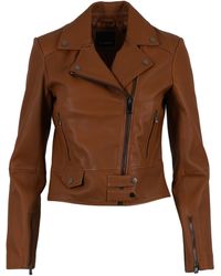 Pinko Other Materials Outerwear Jacket - Brown
