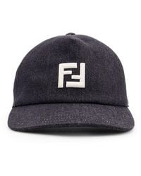 Fendi - Denim Baseball Hat With Logo Embroidery - Lyst