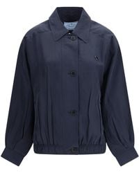 Prada - Washed Silk Jacket - Lyst