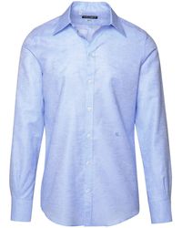 Dolce & Gabbana - Light Blue Linen Blend Shirt - Lyst