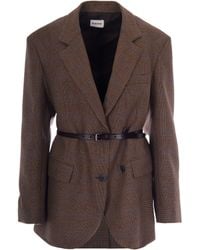 P.A.R.O.S.H. - Double-Breasted Checked Blazer - Lyst