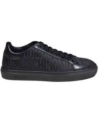 Moschino - All-over Monogram Jacquard Lace-up Sneakers - Lyst