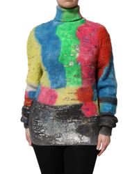 Dolce & Gabbana - Mohair Turtleneck Pullover Sweater - Lyst