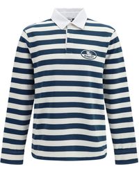 Burberry - Striped Long-Sleeve Cotton Polo Shirts - Lyst