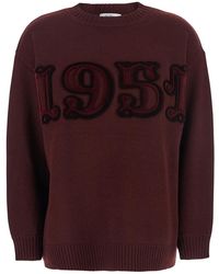 Max Mara - Crew Neck Sweater With Embroidery Wool Tops - Lyst