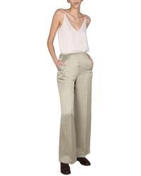Alysi - Satin Trousers Viscose Linen - Lyst