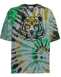 KENZO - Cotton Tie Dye T-shirt With Tiger Print - Lyst
