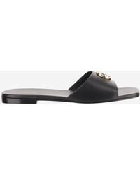 Gucci - Leather Slider Sandals Lamb - Lyst