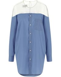 MM6 by Maison Margiela - Tulle Insert Shirt Cotton Shirt, Blouse - Lyst