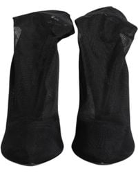 Dolce & Gabbana - Silk Stretch Mesh Sock Boots Shoes Nylon Viscose Elastane - Lyst