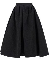 Carolina Herrera - Cotton Jacquard Midi Skirt With Crinoline Underskirt - Lyst