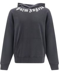 Palm Angels - Logo Hoodie-Off/Off Cotton Sweatshirts - Lyst