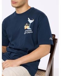 Mc2 Saint Barth - Cotton T-Shirt With Portofino Bay Martini Placed Print Portofino Dry Gin Special Edition - Lyst