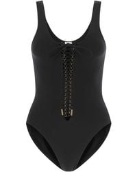 Saint Laurent - Black Stretch Nylon Swimsuit - Lyst