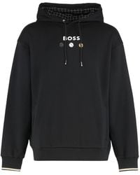 BOSS - Hooded Sweatshirt Terry Cotton Jumpers - Lyst