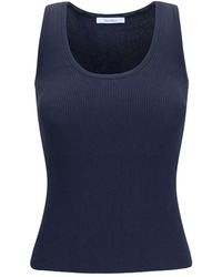 Max Mara - Blue Viscose Tank Tops - Lyst