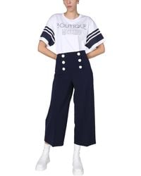 Moschino - Wide Leg Trousers Polyester - Lyst