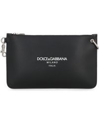 Dolce & Gabbana - Premium Leather Flat Pouch Handbag - Lyst
