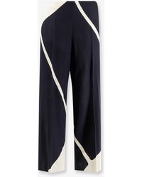 Alberta Ferretti - Viscose Trousers With Bicolor Print - Lyst