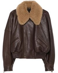 Petar Petrov - Shearling-Collar Leather Jacket - Lyst