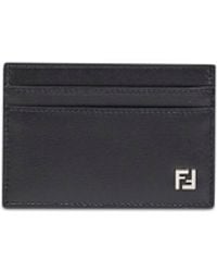 Fendi - Leather Slim Squared Ff Card Holder - Lyst