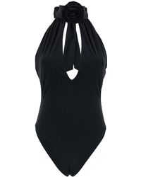 Magda Butrym - One-Piece Swimsuit With Rose Application - Lyst