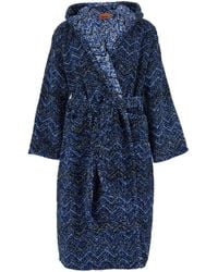 Missoni - Azul Bathrobe With Zig Zag Motif - Lyst