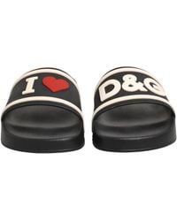 Dolce & Gabbana - Rubber Slides Sandals Beachwear Shoes - Lyst