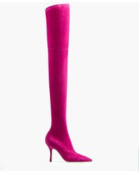 hot pink suede knee high boots