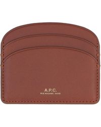 A.P.C. - Logo Detail Leather Card Holder Cowhide Wallets & Purses - Lyst