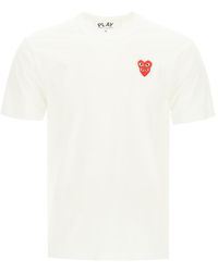 COMME DES GARÇONS PLAY Play T-shirt With Heart Logo Patch - White