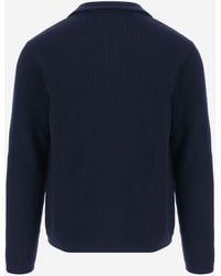 Emporio Armani - Sweater Half-Zip Wool And Cotton Virgin - Lyst