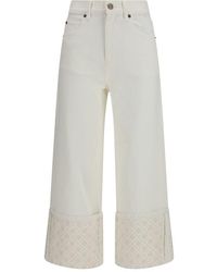 Tory Burch - Cotton Straight-Leg Jeans Clothing - Lyst